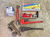 Group shot of all tools and hardware in lot