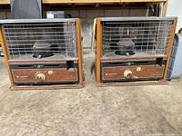Front view of both Koehring KR88 heaters showing overall condition