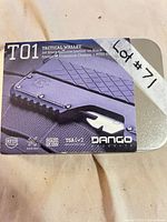 Retail packaging top view showing T01 Tactical Wallet branding
