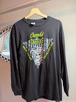 Front view of Crooks & Castles long-sleeve T-shirt showing full graphic