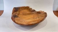 Full view of hand-carved live edge wooden bowl