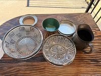 Group shot of all six items on tabletop