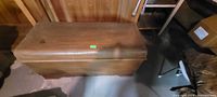 Closed cedar chest showing exterior finish and shape