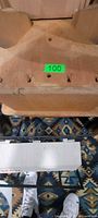 Underside of table showing construction and wear