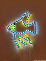 LED rope light fish illuminated on wall