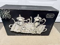 Retail box showing image and description of complete silver-plate set