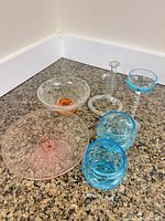 group shot of all seven colored glass pieces