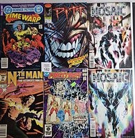All six comic book covers visible together