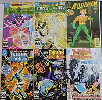 Front covers of all six comics