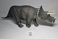 Full left side view of Triceratops figure