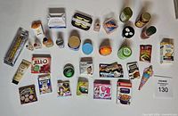 Overview of all miniature items laid out