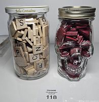 Front view of both jars showing tile types