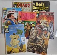 All seven comics laid out