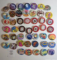Front view of full set of pog pins arranged in six rows