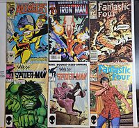 Overview of all six bagged comics laid out 3x2 grid