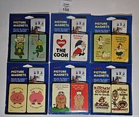 six sealed blister packs showing fronts