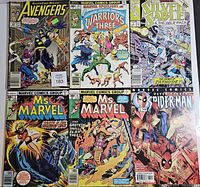All six comics laid out for overview
