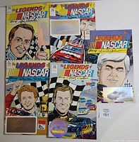 Front covers of all five Legends of NASCAR comics