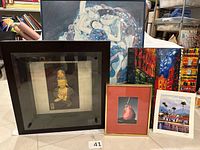 Group shot all five framed artworks front view