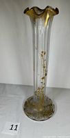 Full view of clear glass vase showing height and overall form