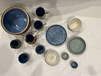 Overhead layout of all 13 stoneware pieces