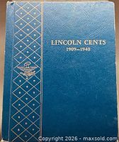 Front cover of blue Whitman “Lincoln Cents 1909-1940” album