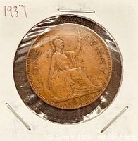 Reverse view showing Britannia design and date 1937