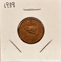 Reverse showing 1939 date and wren design