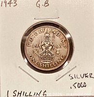 Coin in 2×2 holder, full view of reverse side with crowned lion design