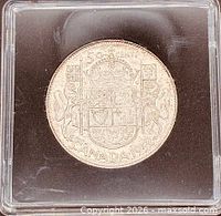 Obverse view of coin in plastic holder