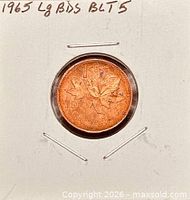 Coin reverse showing 1-cent denomination and 1965 date