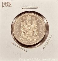 Obverse and holder annotated 1968