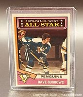 Front of Dave Burrows O-Pee-Chee All-Star card in sleeve