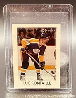 Front of card showing Luc Robitaille image inside plastic holder