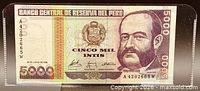 Obverse of 1988 5,000 Intis note