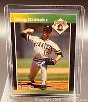 Front of 1989 Donruss Doug Drabek #211 baseball card in sleeve