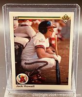 Front of Jack Howell Upper Deck card in holder