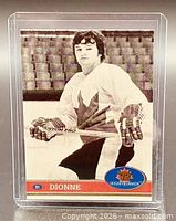 Front of Marcel Dionne card in plastic holder