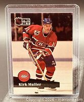 Front of Kirk Muller Pro Set card in holder