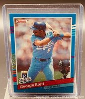 Front of 1991 Donruss George Brett card in plastic holder