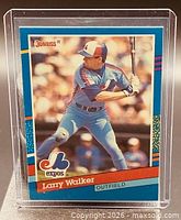 Front of 1991 Donruss Larry Walker card in holder