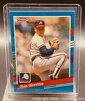 Front of 1991 Donruss Tom Glavine card in top-loader