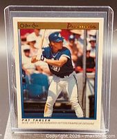 Front of 1991 O-Pee-Chee Premier Pat Tabler card in case