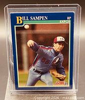 Front of Bill Sampen 1991 Score card in sleeve