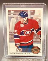 Front of Vincent Damphousse O-Pee-Chee Premier hockey card in holder