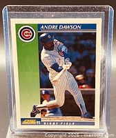 Front of 1992 Score Andre Dawson card in plastic holder