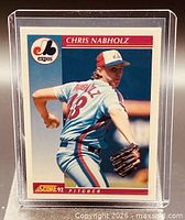 Front of Chris Nabholz Score 92 card in top loader