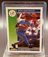 Front of 1992 Score Don Mattingly card in sleeve
