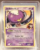 Front of Drifblim FB card in sleeve/top loader