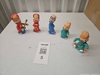 Group shot of all five Alvin and the Chipmunks figurines